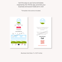 custom business card template digital download small business, influencer template
