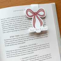 Bow magnetic bookmark, cute bow bookmarks, you are loved bookmark, bible bookmark, coquette aesthetic bookmarks