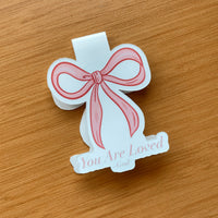 Bow magnetic bookmark, cute bow bookmarks, you are loved bookmark, bible bookmark, coquette aesthetic bookmarks