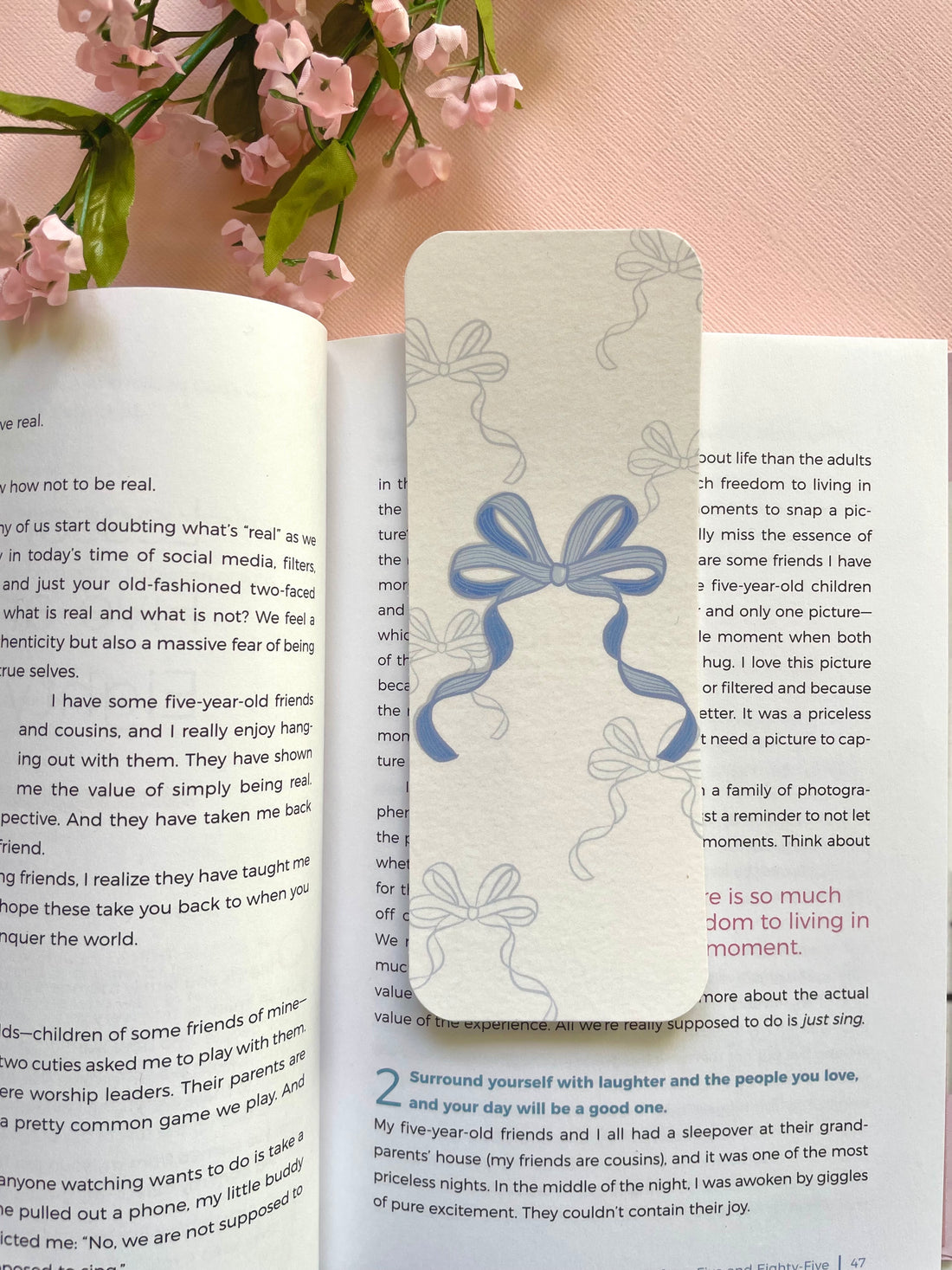 Pretty Girls Bow Bookmark Set | Double-Sided Bookmarks