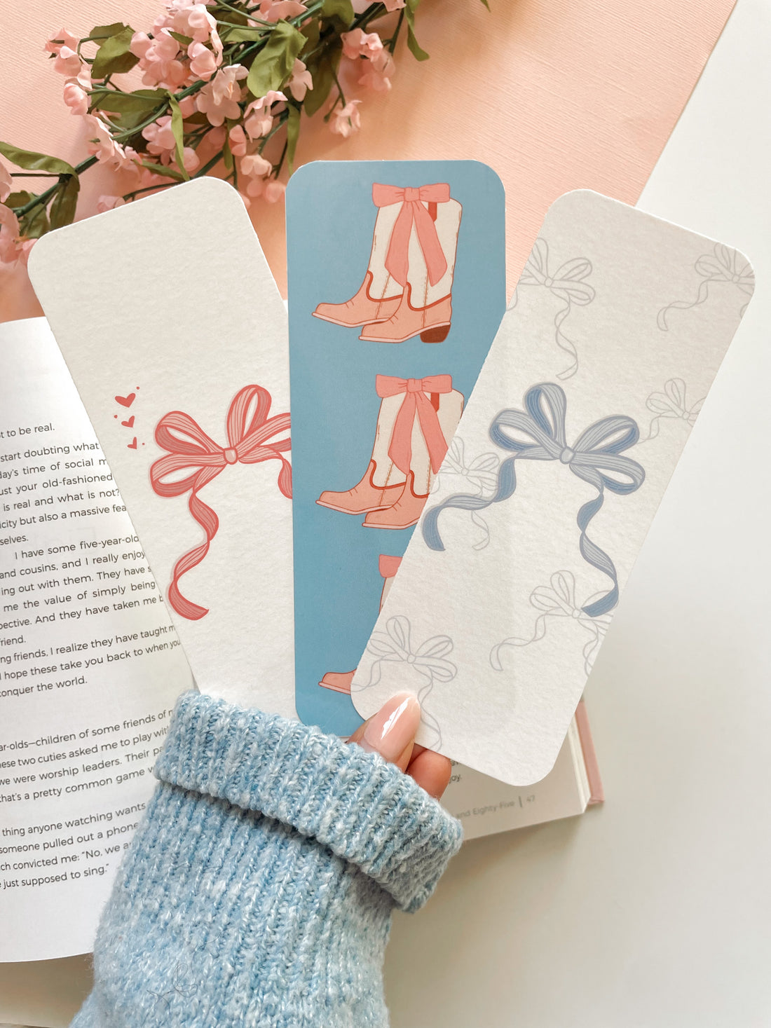 Pretty Girls Bow Bookmark Set | Double-Sided Bookmarks