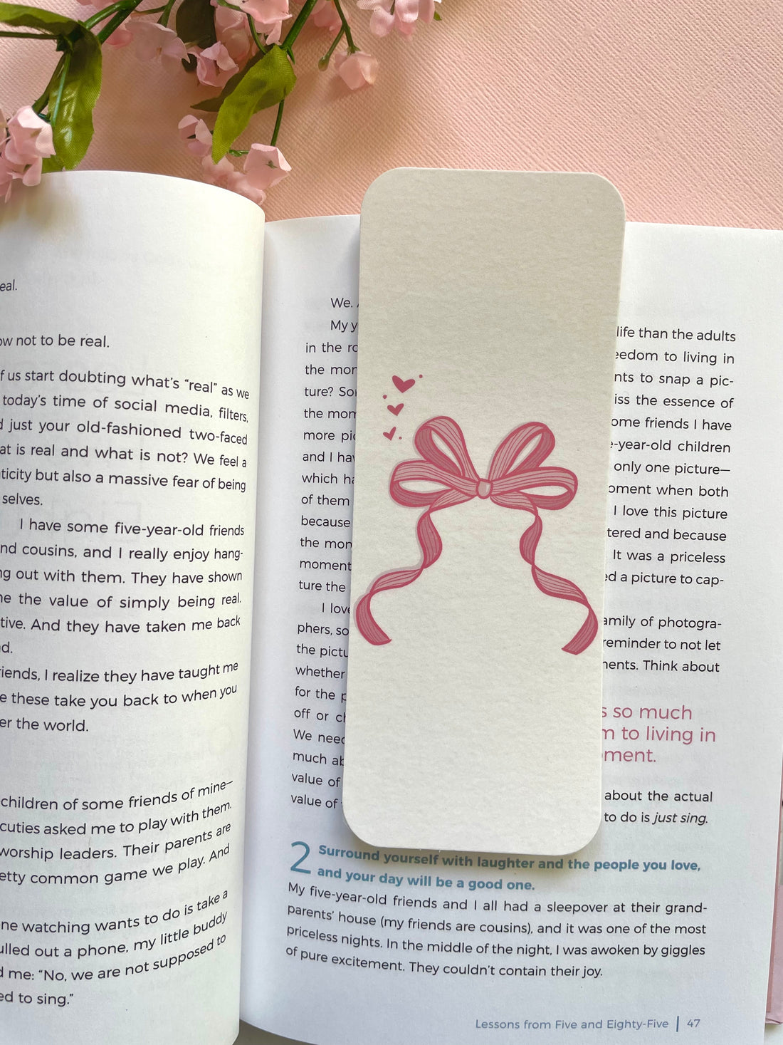 Pretty Girls Bow Bookmark Set | Double-Sided Bookmarks