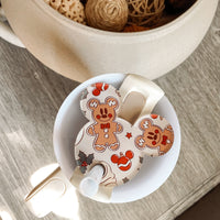 christmas gingerbread mouse ear tumbler topper accessories, christmas gifts, cute christmas tumbler, christmas tumbler stanley accessories