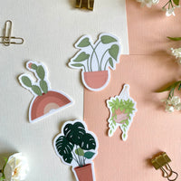Plant Lover Stickers Pack | Cute Plant Stickers, Potted Plants | Vinyl Stickers, Sticker Packs