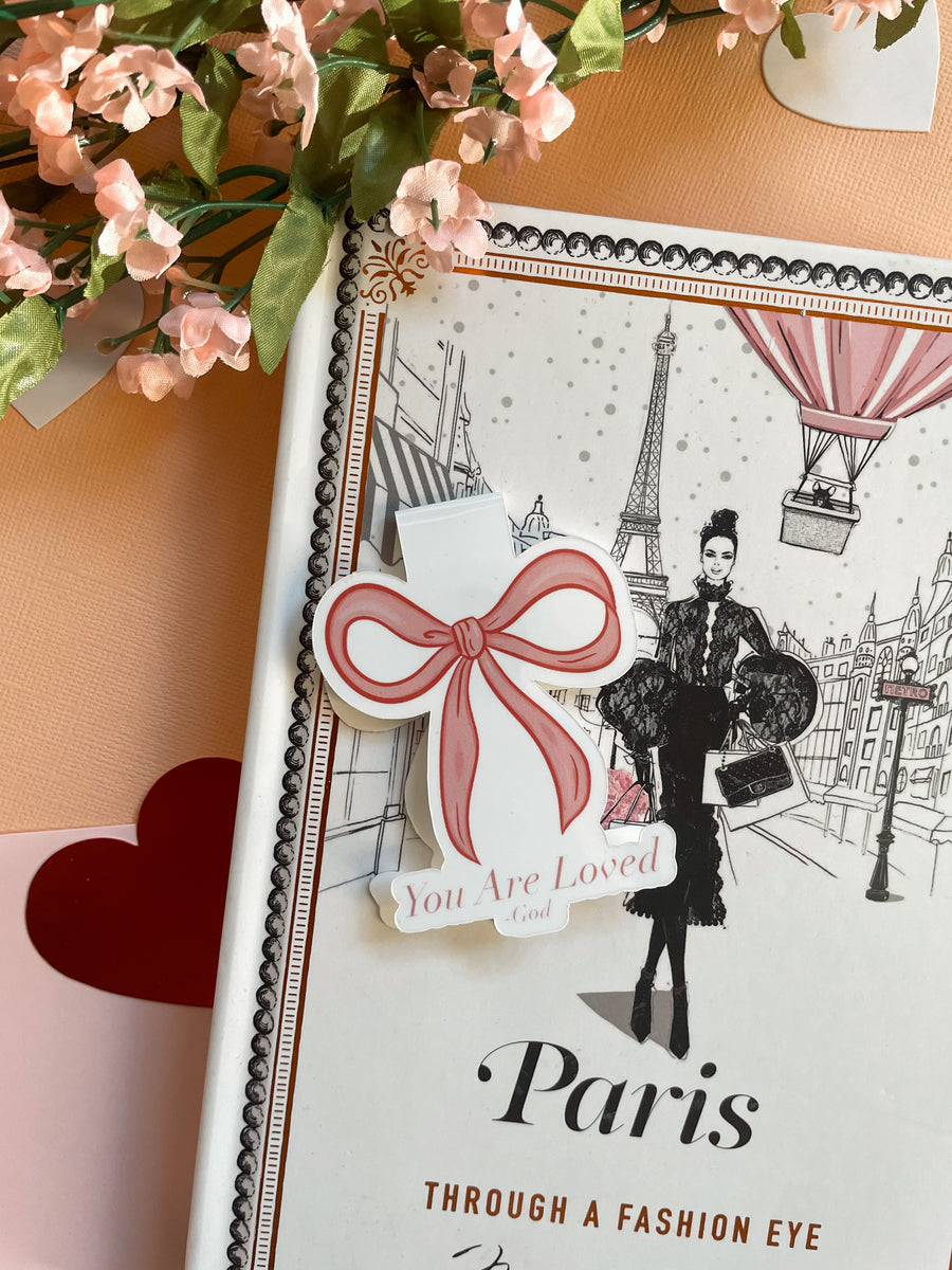 Bow magnetic bookmark, cute bow bookmarks, you are loved bookmark, bible bookmark, coquette aesthetic bookmarks