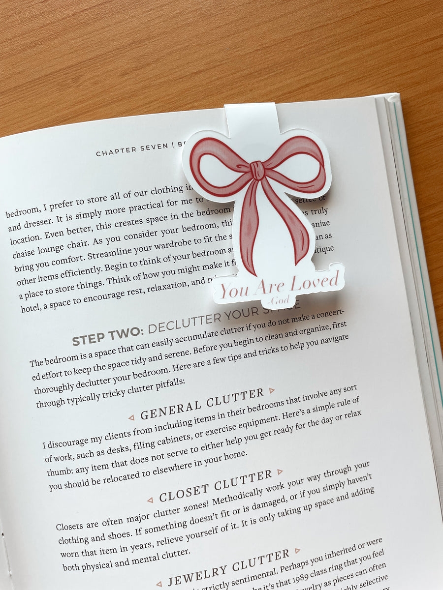 Bow magnetic bookmark, cute bow bookmarks, you are loved bookmark, bible bookmark, coquette aesthetic bookmarks