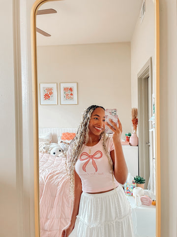 You Are Loved Bow Cropped Tee