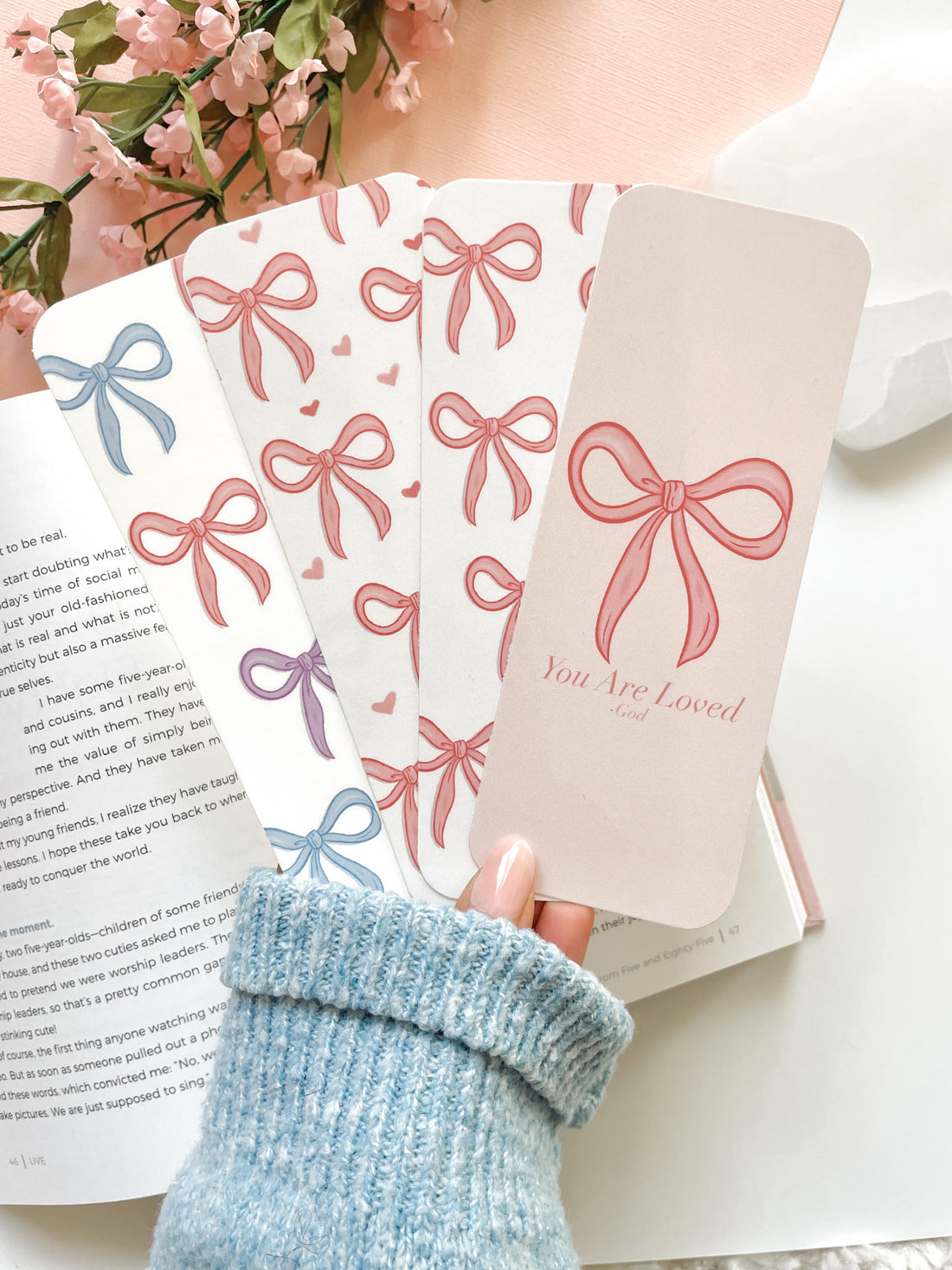 Coquette Bow Bookmark Set | Double-Sided Bookmarks