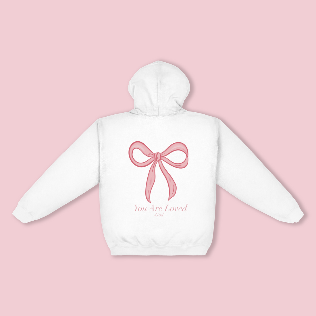 jasmithdesigns you are love bow hoodie, cute white bow hoodie, christian apparel hoodie, bow coquette style