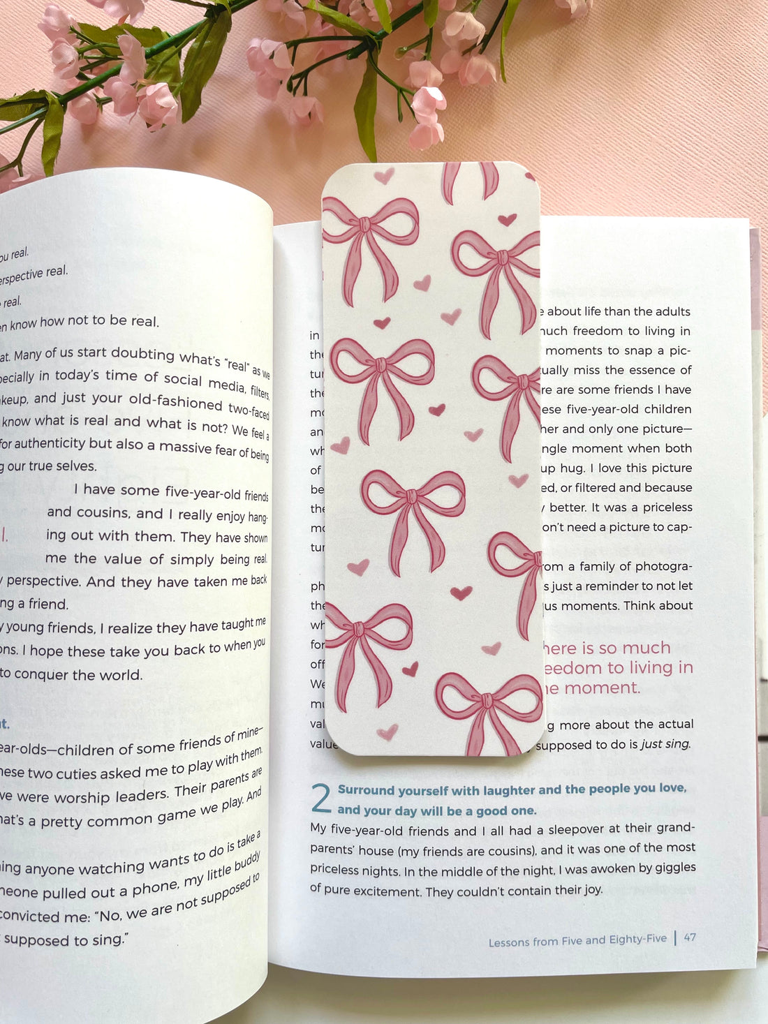 Coquette Bow Bookmark Set | Double-Sided Bookmarks