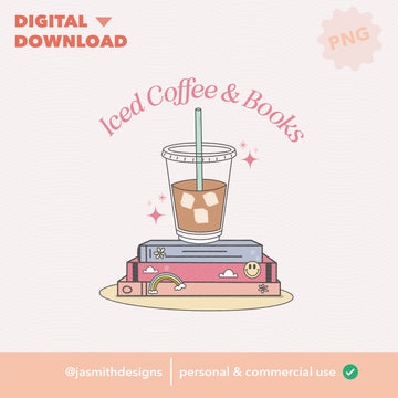 Iced Coffee and Books | Digital Download