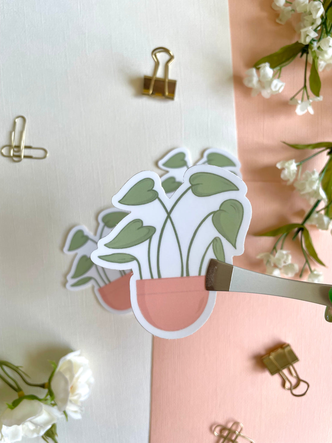 Leafy Potted House Plant Vinyl Sticker