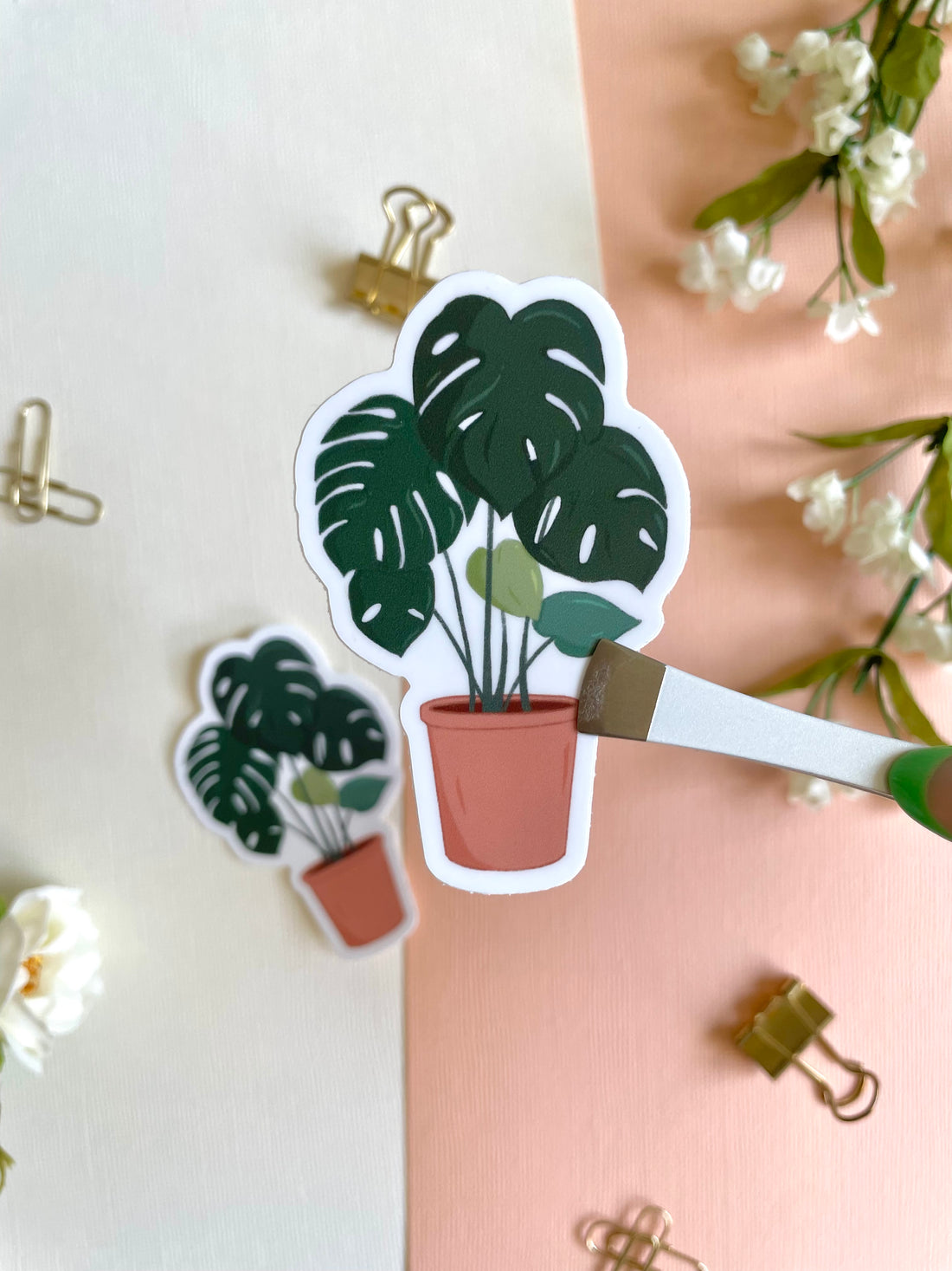 Monstera Potted Plant Vinyl Sticker