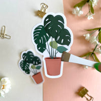 Monstera Potted Plant Vinyl Sticker