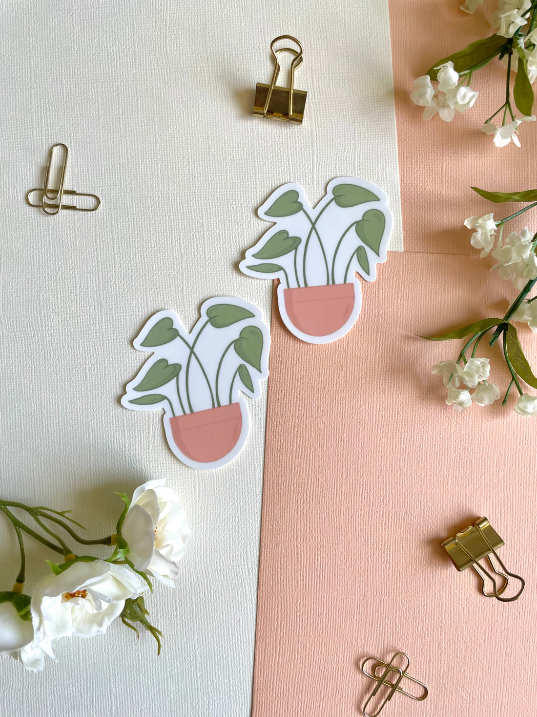 Leafy Potted House Plant Vinyl Sticker