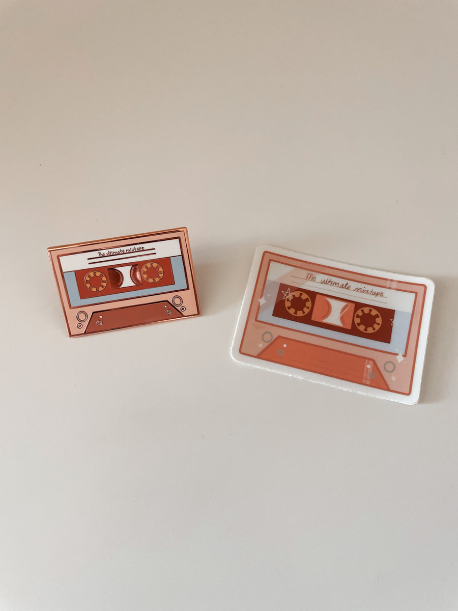 90s Ultimate Mixtape Rose Gold Enamel Pin
