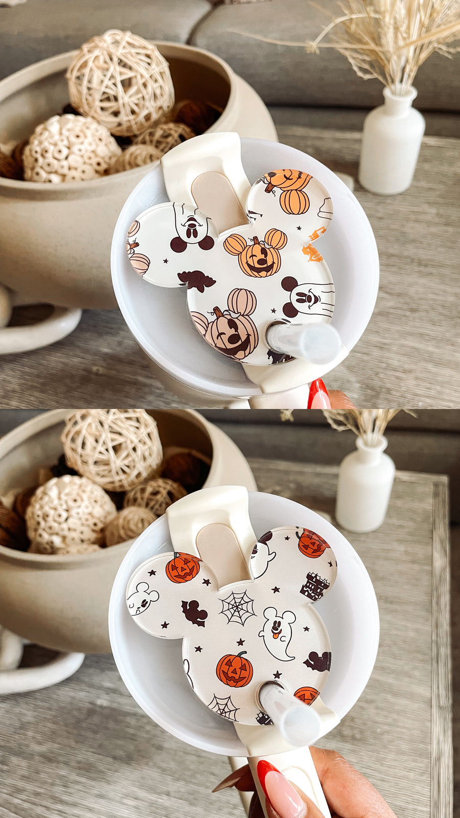 Halloween Pumpkin & Ghosts Tumbler Topper Magical Mouse Ears | Tumbler Accessories