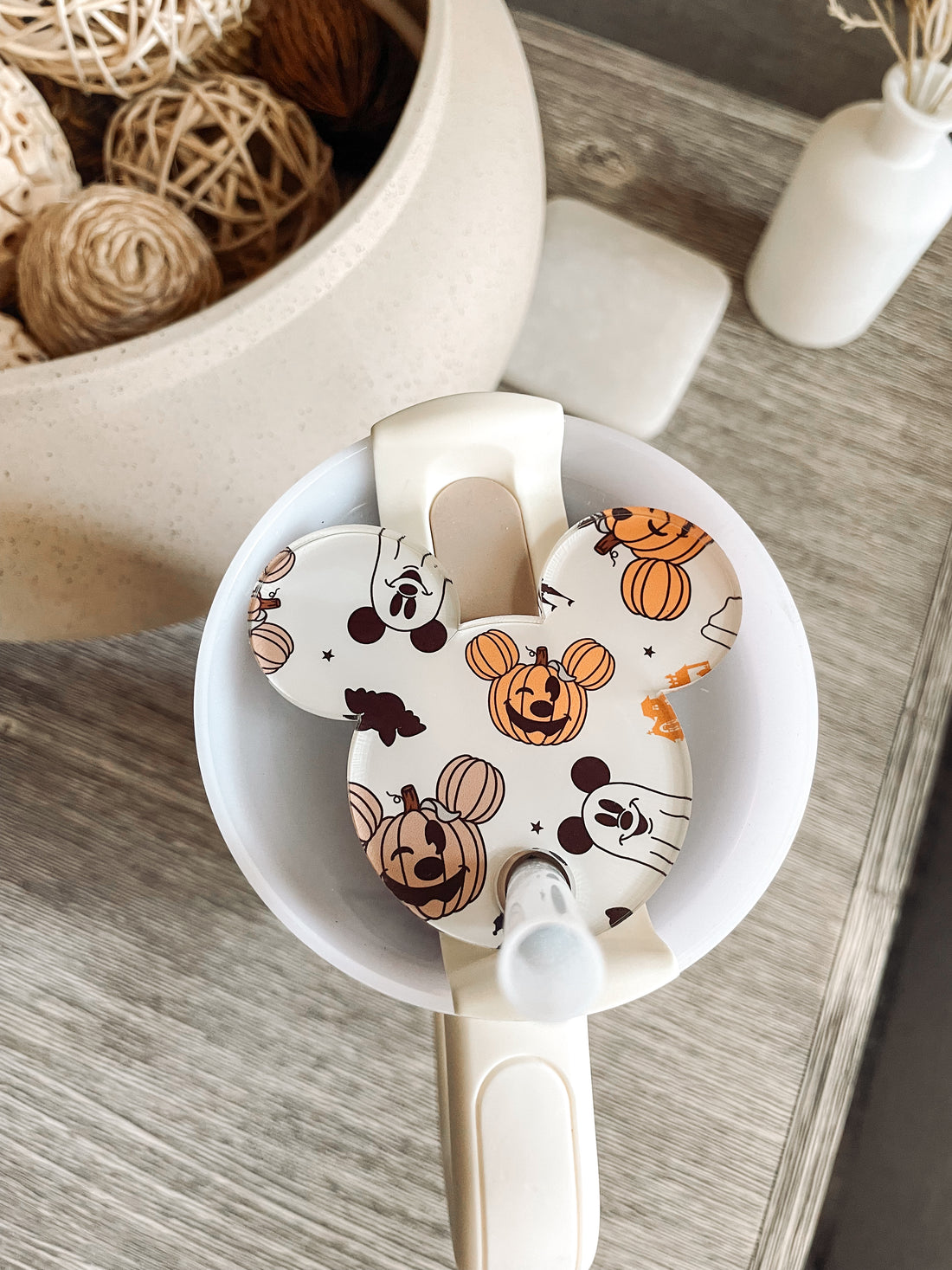 Halloween Pumpkin & Ghosts Tumbler Topper Magical Mouse Ears | Tumbler Accessories