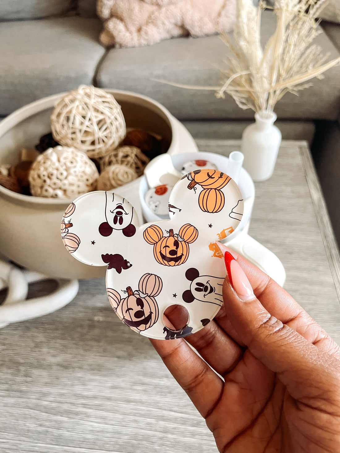 Halloween Pumpkin & Ghosts Tumbler Topper Magical Mouse Ears | Tumbler Accessories