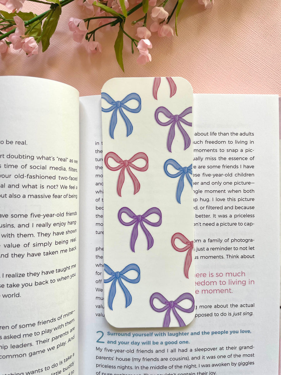 Coquette Bow Bookmark Set | Double-Sided Bookmarks