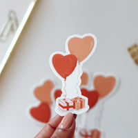 Heart Balloons and Presents Vinyl Sticker