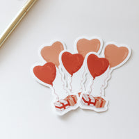 Heart Balloons and Presents Vinyl Sticker