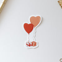 Heart Balloons and Presents Vinyl Sticker