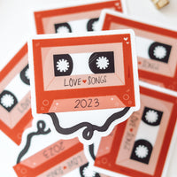 Love Songs Mixtape Matte Sticker