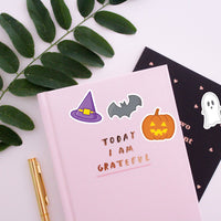 Mini Halloween Sticker Pack-Witch Hat, Ghost, Pumpkin, Bat