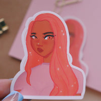 Cute Black Girl Vinyl Sticker