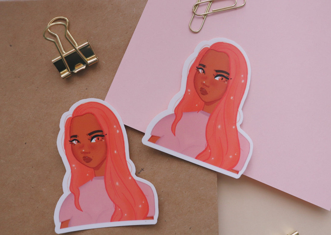 Cute Black Girl Vinyl Sticker