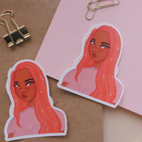 Cute Black Girl Vinyl Sticker