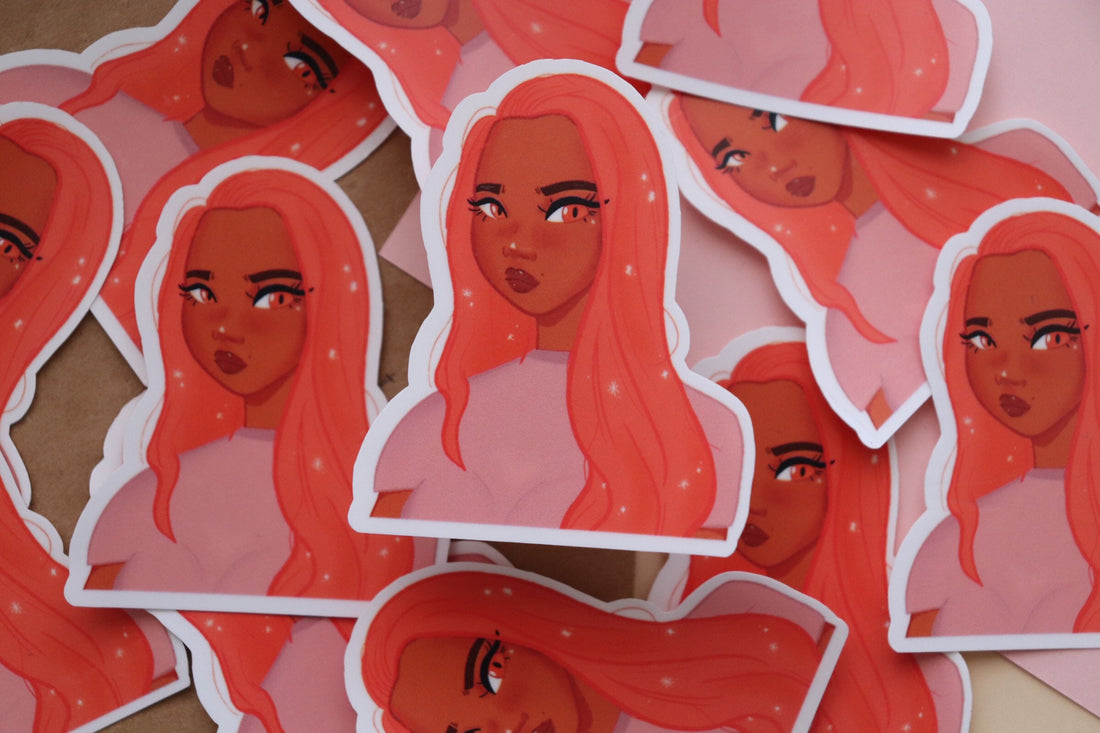 Cute Black Girl Vinyl Sticker