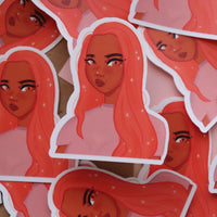 Cute Black Girl Vinyl Sticker