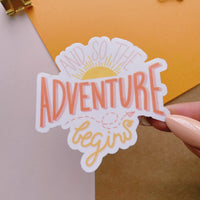 And so the Adventure Begins Glossy Vinyl Sticker