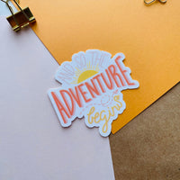 And so the Adventure Begins Glossy Vinyl Sticker