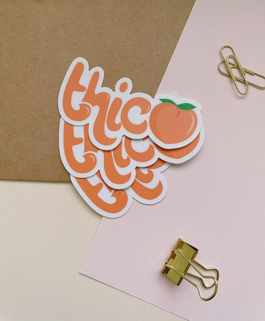 Thicc Peach Sticker