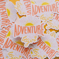 And so the Adventure Begins Glossy Vinyl Sticker