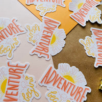 And so the Adventure Begins Glossy Vinyl Sticker