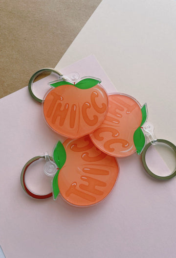 Thicc Peach Acrylic Keychain