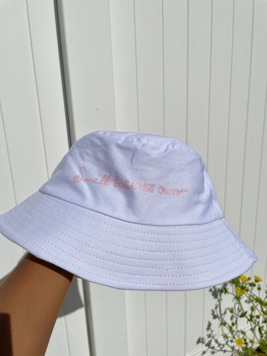 Small Business Owner White Bucket Hat | White hat | bucket hats | Small business