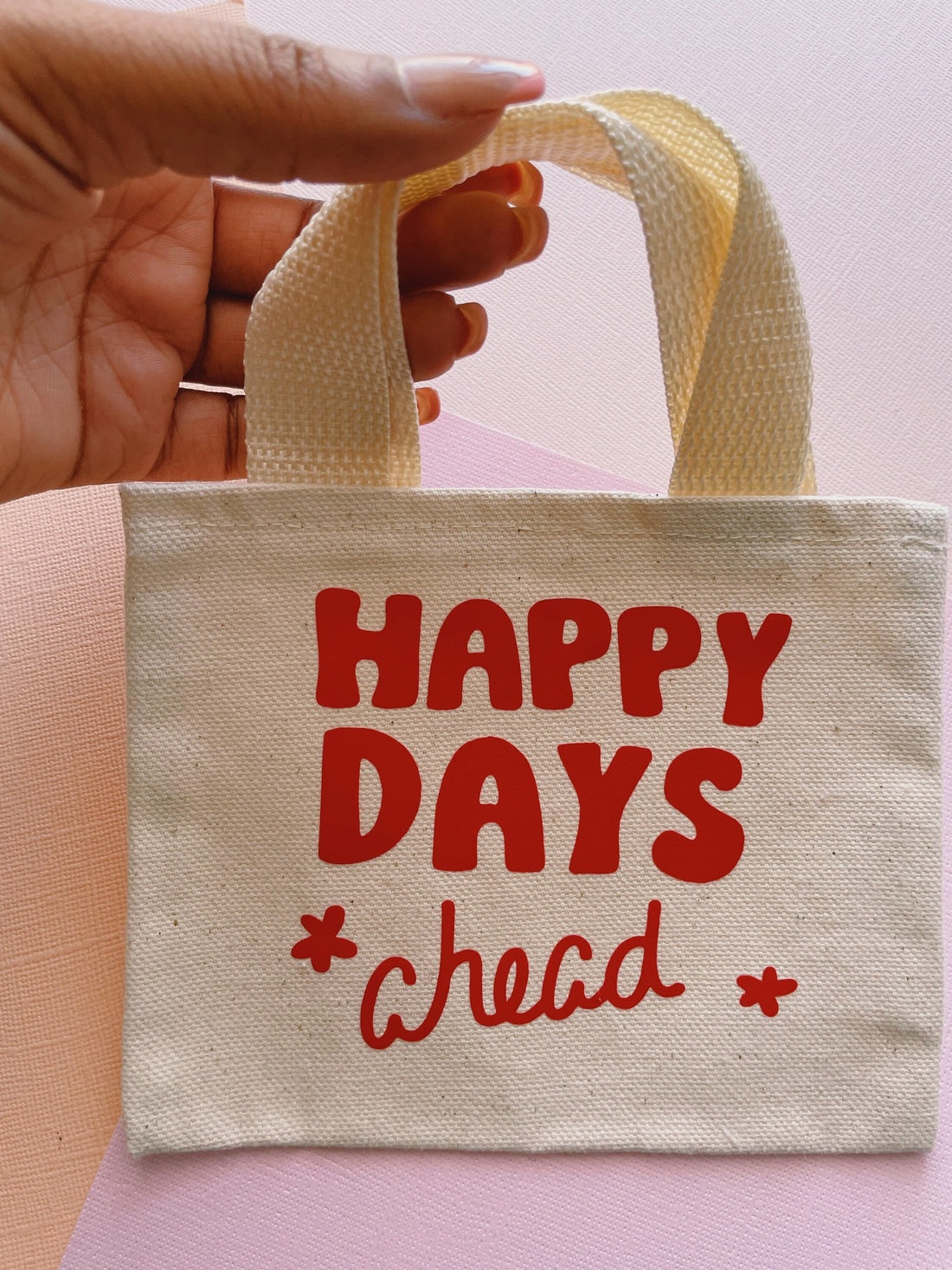 Happy Days Ahead Mini Canvas Tote Bag