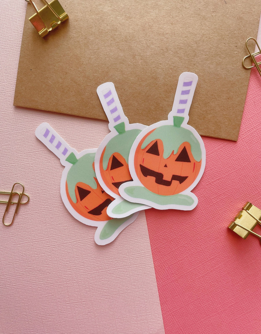 Candy Apple Pumpkin Vinyl Sticker