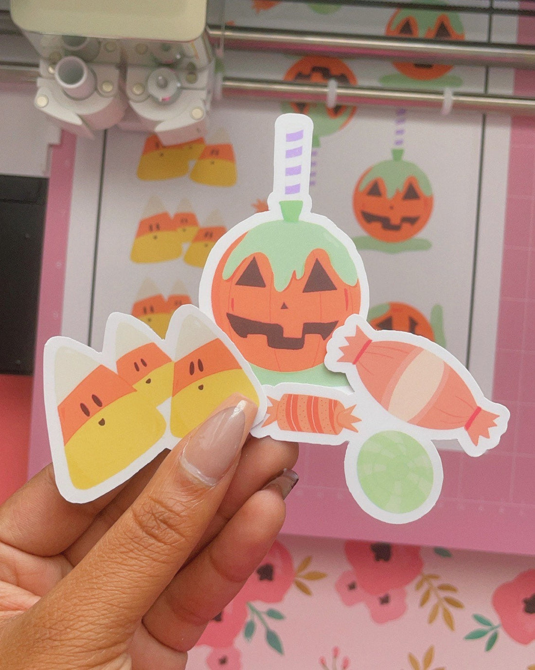 Candy Apple Pumpkin Vinyl Sticker