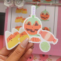 Candy Apple Pumpkin Vinyl Sticker