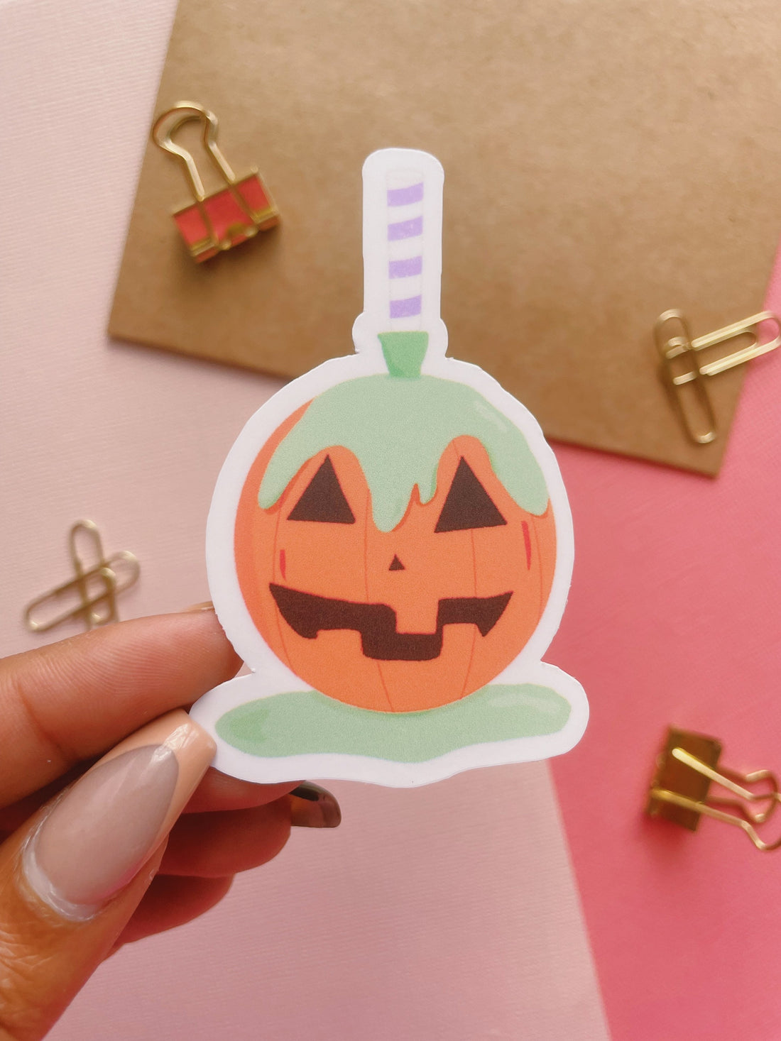 Candy Apple Pumpkin Vinyl Sticker