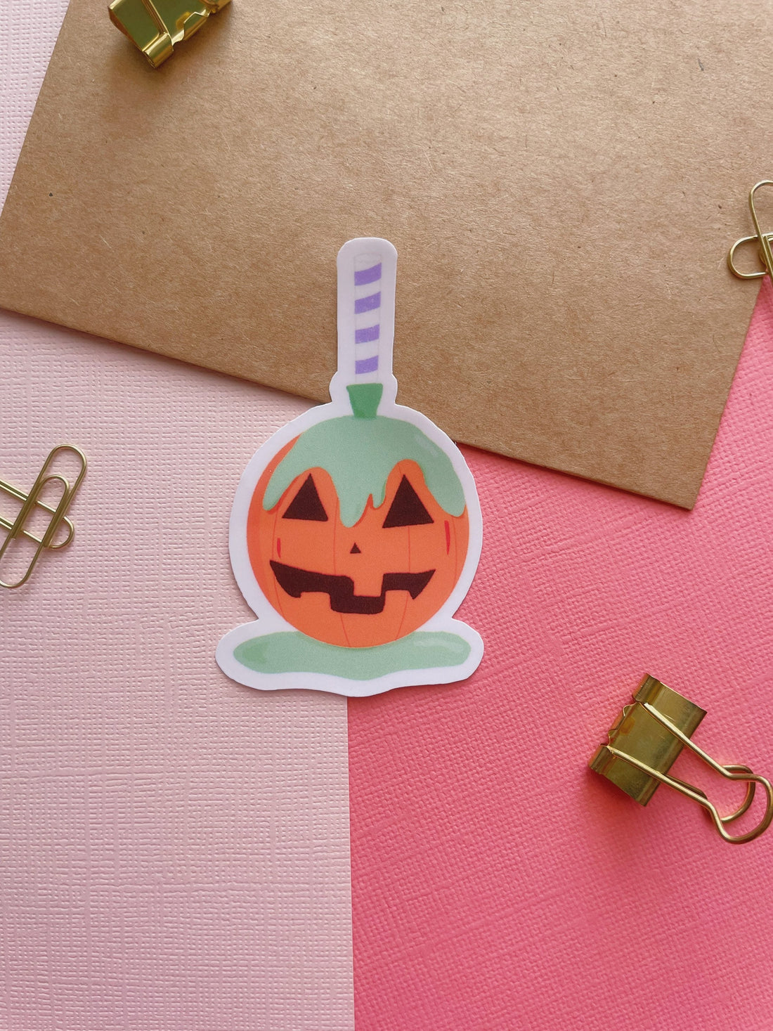 Candy Apple Pumpkin Vinyl Sticker