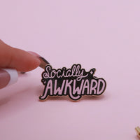 Socially Awkward Gold Enamel Pin