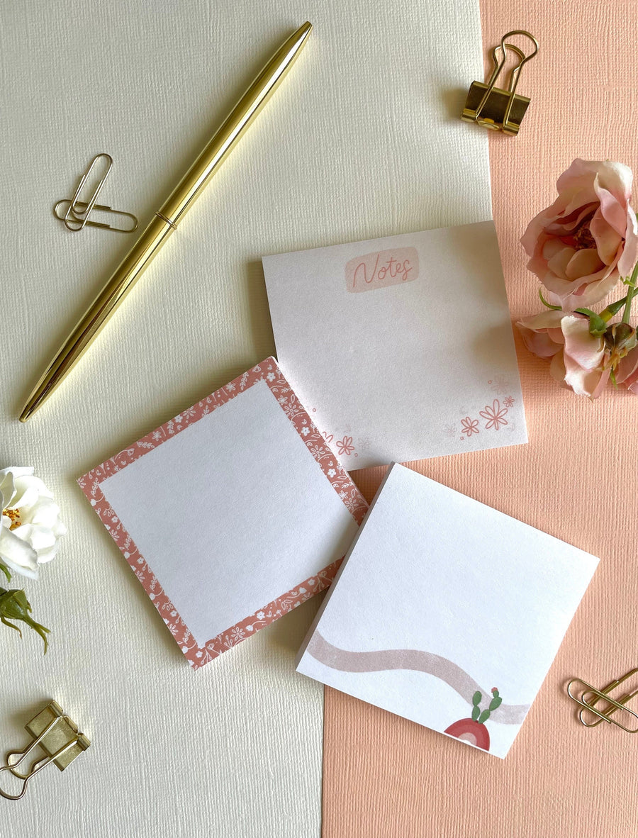 Plant Lover Sticky Notes Set | Set of 3, Cute Plant Sticky Notes, Plant Themed Stationery | Cute Stationery