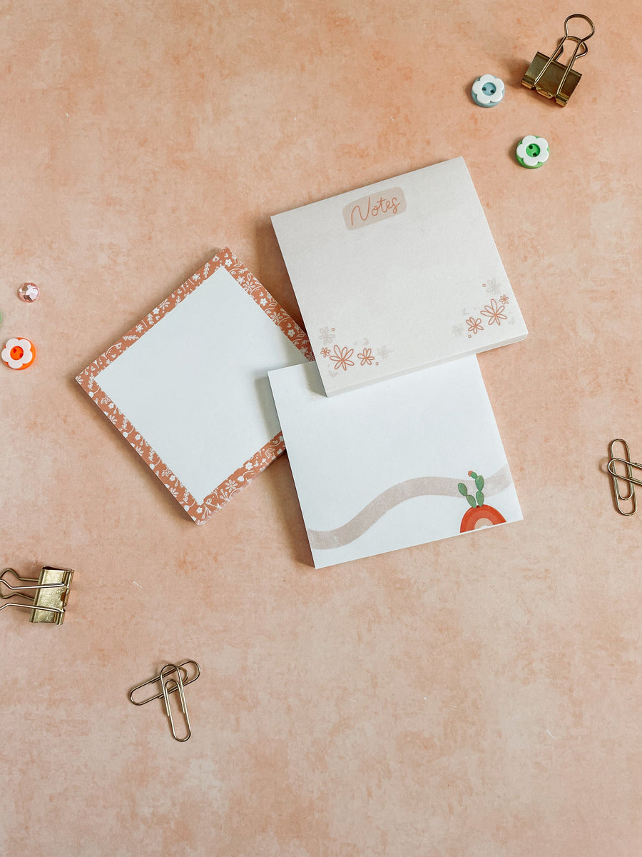 Plant Lover Sticky Notes Set | Set of 3, Cute Plant Sticky Notes, Plant Themed Stationery | Cute Stationery